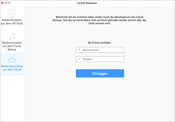 iCloud Daten wiederherstellen mit Anleitung von EaseUS MobiSaver Free for Mac