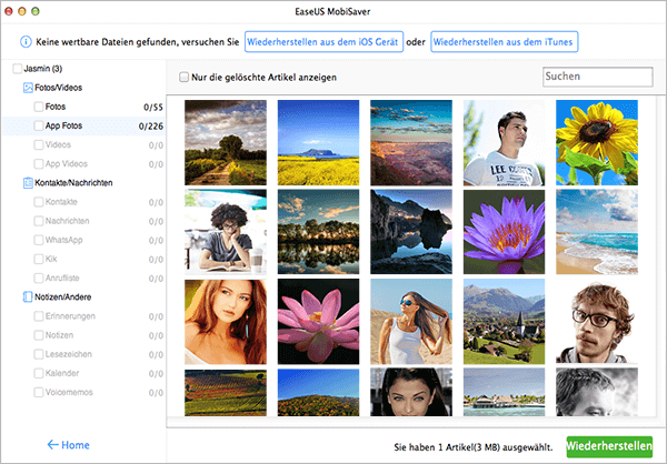 iCloud Daten wiederherstellen mit Anleitung von EaseUS EaseUS MobiSaver Free for Mac