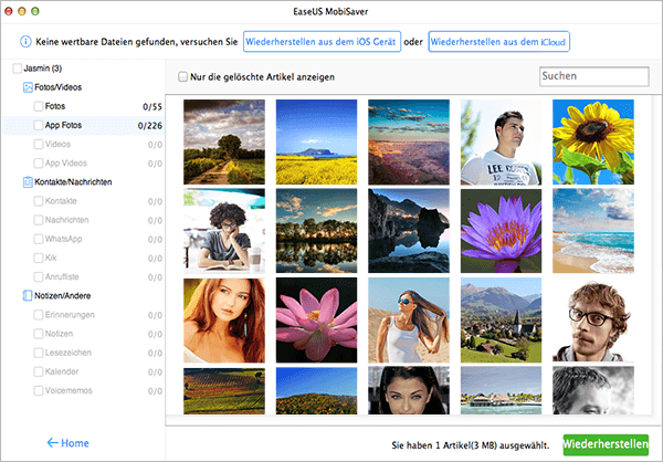 iTunes Daten wiederherstellen mit Anleitung von EaseUS MobiSaver Free for Mac