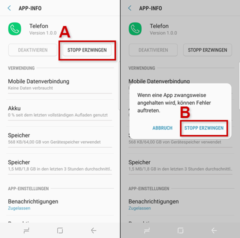 Android Apps Stopp erzwingen