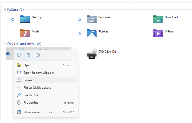 Laufwerk formatieren