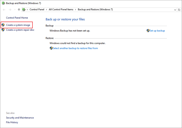 Erstellen Sie ein Systemabbild