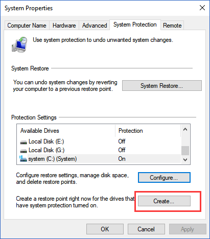 Systemwiederherstellungspunkt erstellen