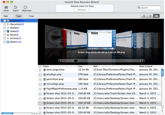 EaseUS Data Recovery Wizard - Select Files to Recover