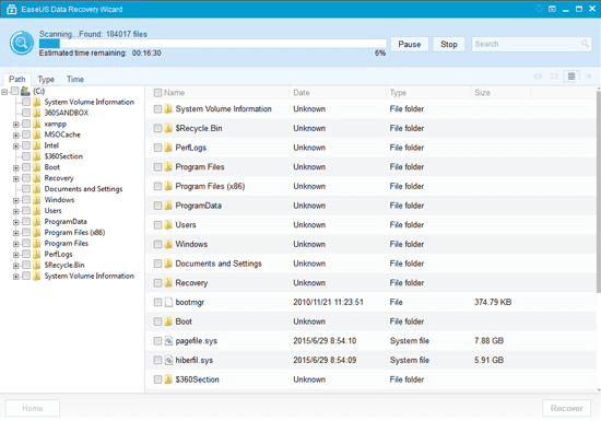 EaseUS Data Recovery Wizard - Select Files to Recover