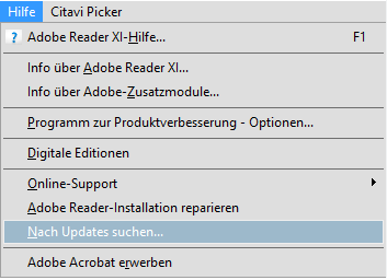 Prüfung auf Updates von PDF-Viewern
