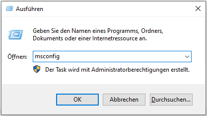 Systemkonfiguration öffnen