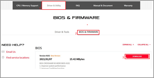BIOS-Version im BIOS-Menü aktualisieren - Schritt 2