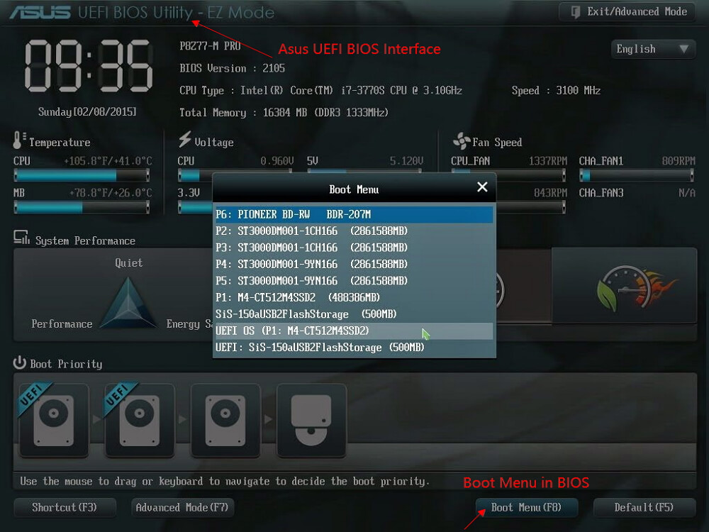 Asus Laptop Boot Menü