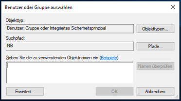 Benutzer oder Gruppe auswählen