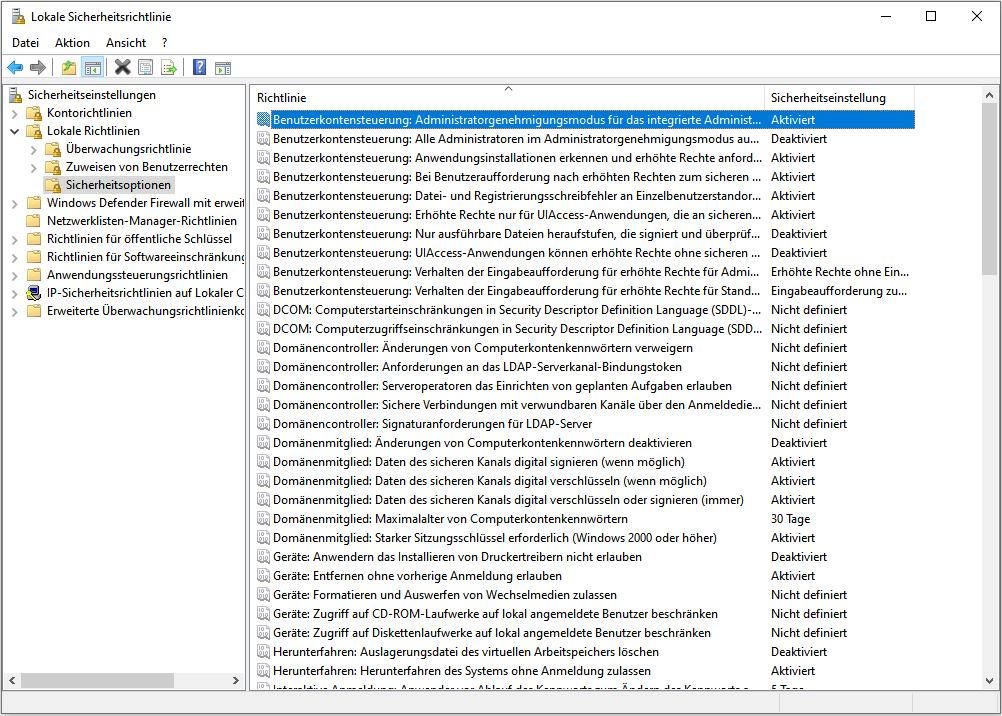 Benutzerkontensteuerung
