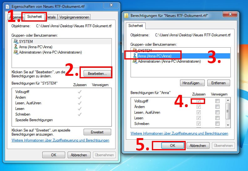 Berechtigungen für den Zugriff auf USB-Stick zulassen