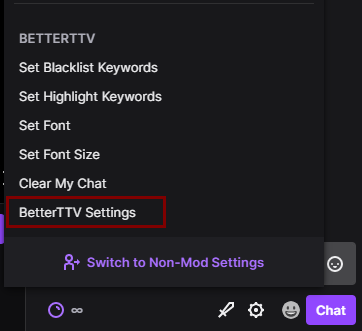 BetterTTV Settings