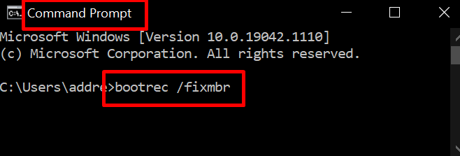 bootrec fixmbr eingeben