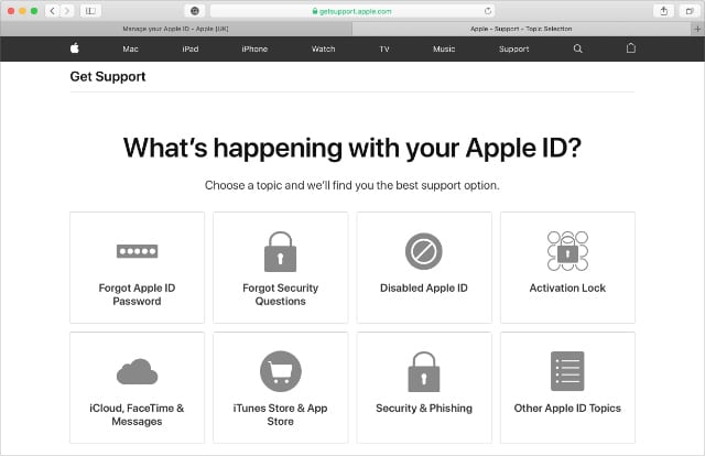 Deaktivierte Apple ID wählen