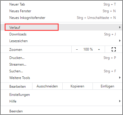 Chrome-Verlauf auf einem Telefon anzeigen