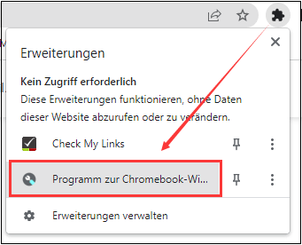 Programm zur Chromebook-Wiederherstellung wählen