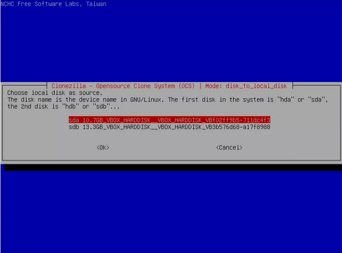 Die Quell-Platte auswählen