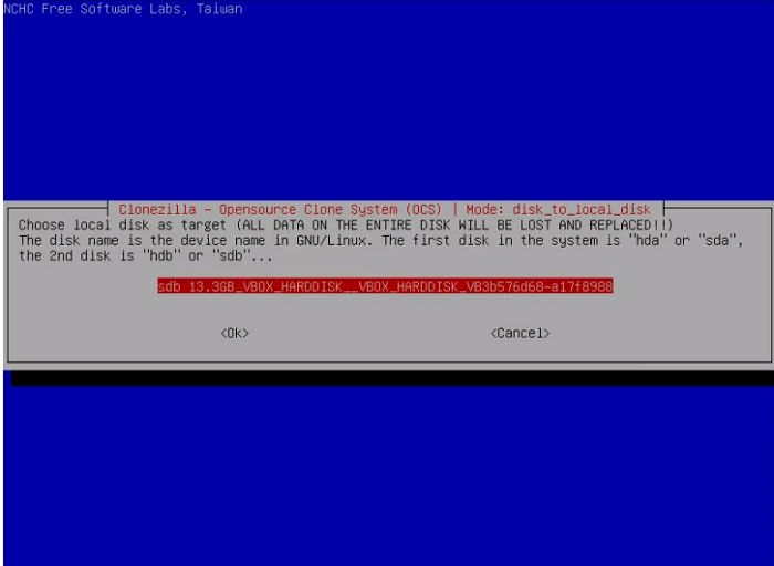 Die Ziel-Platte auswählen