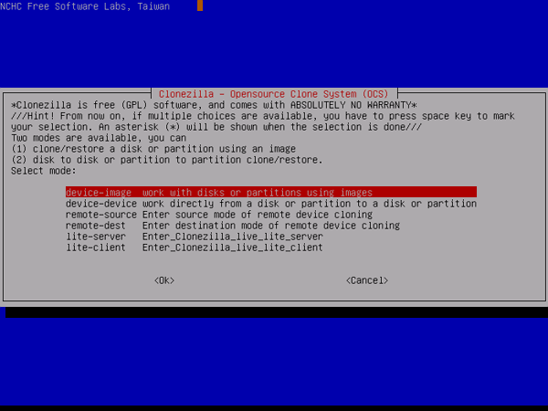 Beste Software zum Klonen von Festplatten - Clonezilla