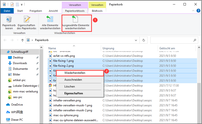 G-Technology Festplatte Daten aus dem Papierkorb wiederherstellen