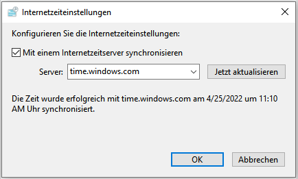Die Datum- und die Uhrzeit-Einstellungen überprüfen - Schritt 3