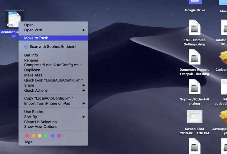 Auf In den Papierkorb verschieben klicken
