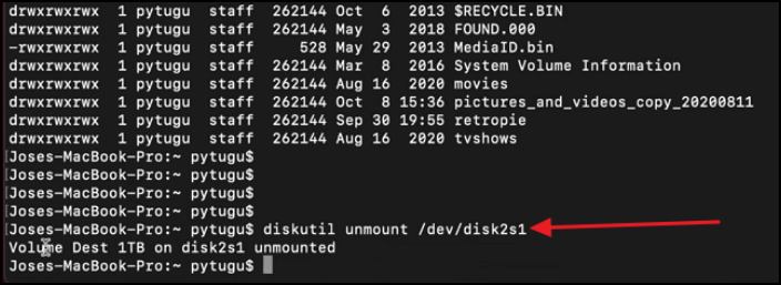 geben Sie den zweiten Befehl im Terminal ein