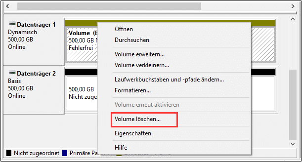 SSDs mit der Datenträgerverwaltung zusammenfügen - 5