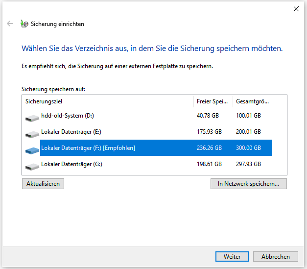 Ausgewählte Dateien durch eine Image-Datei sichern - Schritt 2