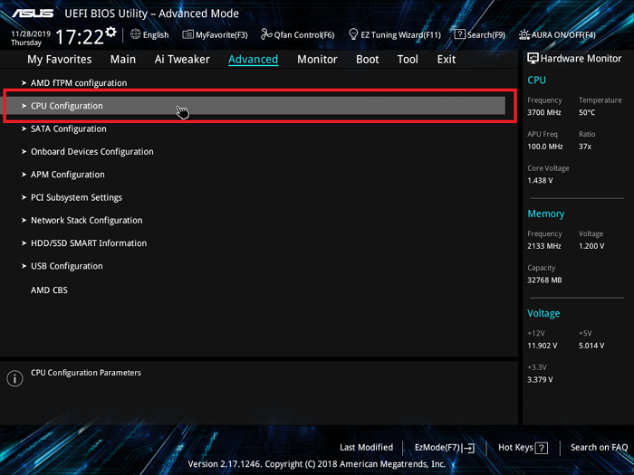 AMD BIOS-Einstellungen öffnen