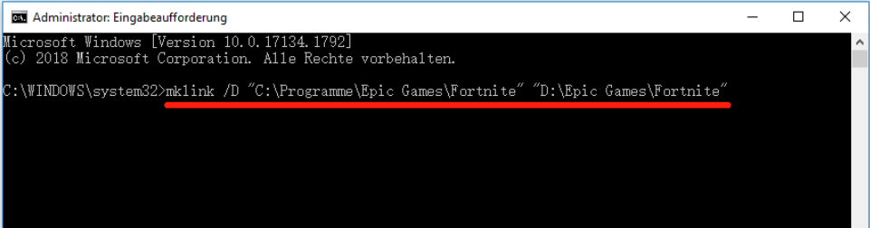 Epic Games Installationspfad durch Eingabeaufforderung ändern