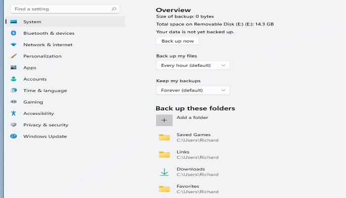 Automatische Backups unter Windows 11 mit Dateiversionsverlauf - Schritt 3