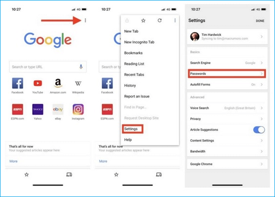 Einstellungen wählen