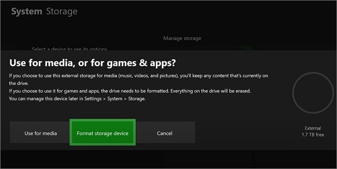 Formatieren einer externen Festplatte für Spiele