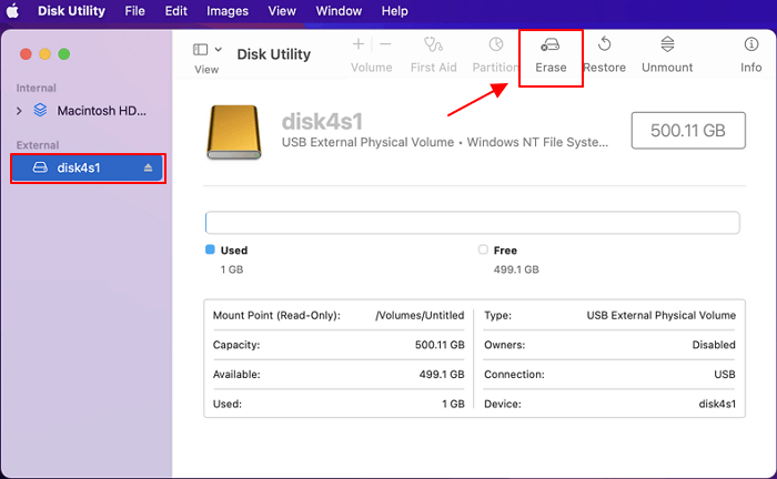WD-Laufwerk zum Formatieren auswählen