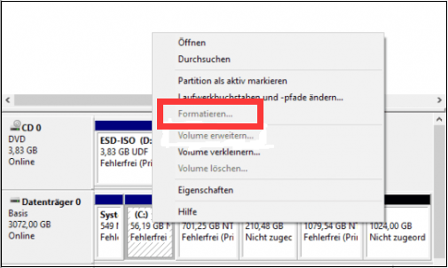 Formatoption ausgrauen