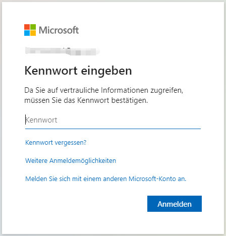 Microsoft öffnen, um sich bei Ihrem Konto anzumelden