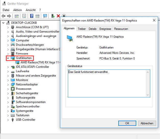 Überprüfen der Grafikkarte (GPU) eines Computers