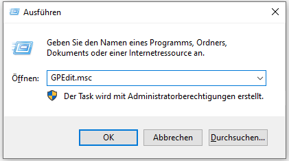 gpedit-Befehl ausführen