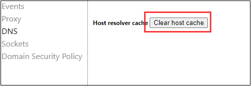 Clear host cache
