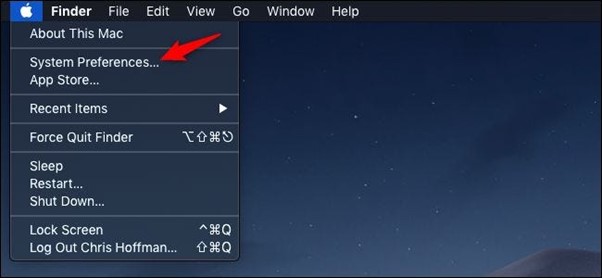 Systemeinstellungen wählen