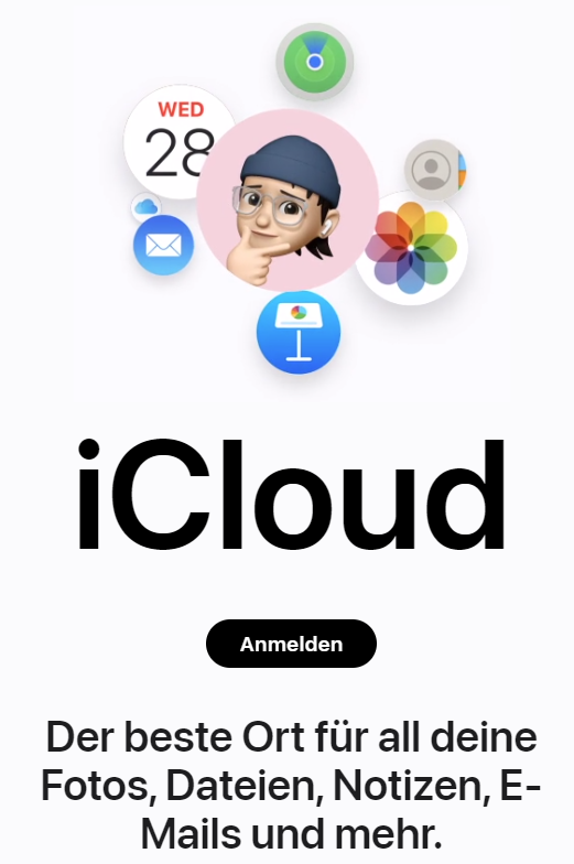 Gehen Sie zur iCloud
