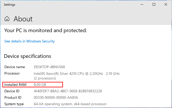 RAM-Speicherkapazität prüfen