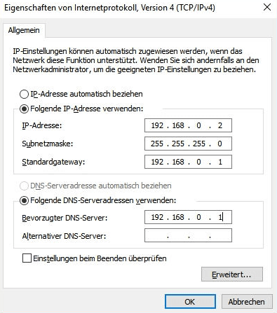 IP-Adresse Einrichten