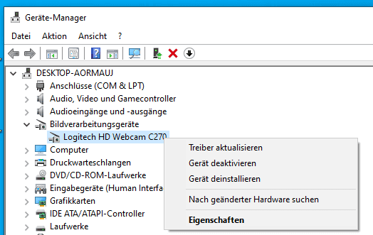 Kamera Treiber aktualisieren