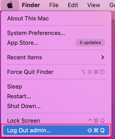 Auf Abmelden klicken