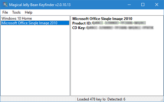 Microsoft Office Produktschlüssel finden - Magical Jelly Bean KeyFinder