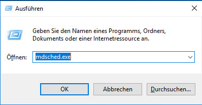 Windows-Speicherdiagnosetool öffnen