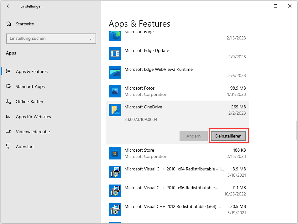OneDrive deinstallieren